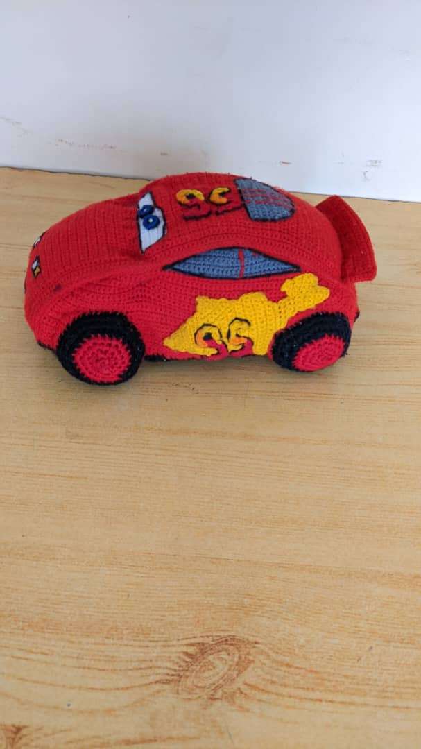 Crochet cotton yarn sports car toy